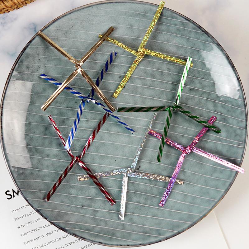 500Pcs 10cm Laser Wire Metallic Twist Ties DIY Baking Packaging Lollipop Dessert Candy Sealing Gift Bag Decor