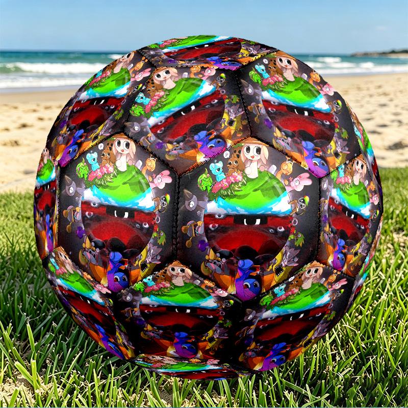 Sprunki Game Print Size 5 Soccer Ball, PU Wear Resistant Football for Match Training and Daily Practice, Birthday Gift for Soccer Fans