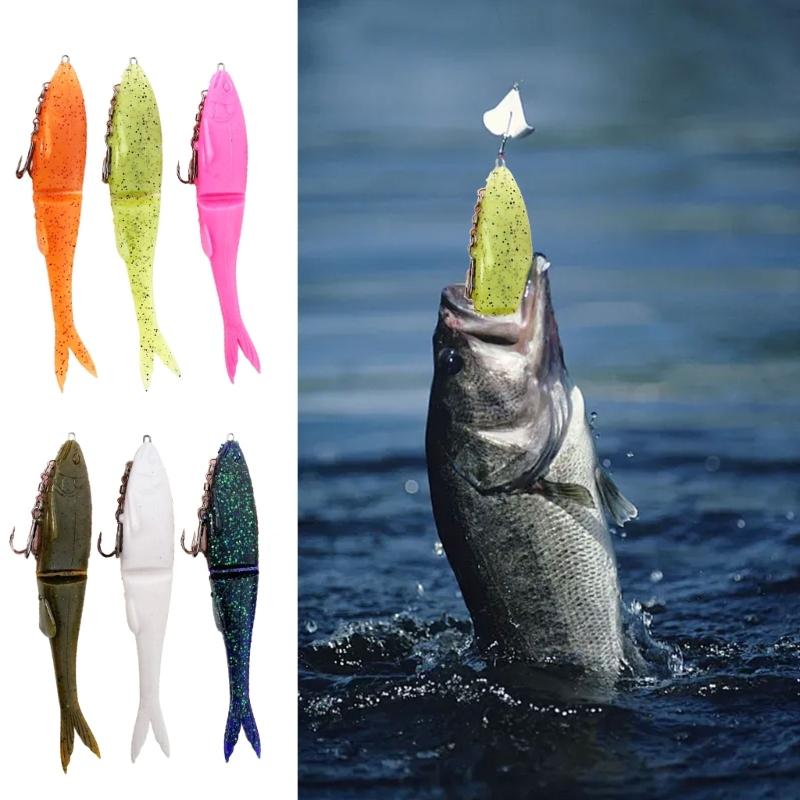12cm/17cm Soft Fishing Lures with T Shape Tail, Simulation Fishing Swimbaits Artificial Baits Slow Sinking Fish Lures