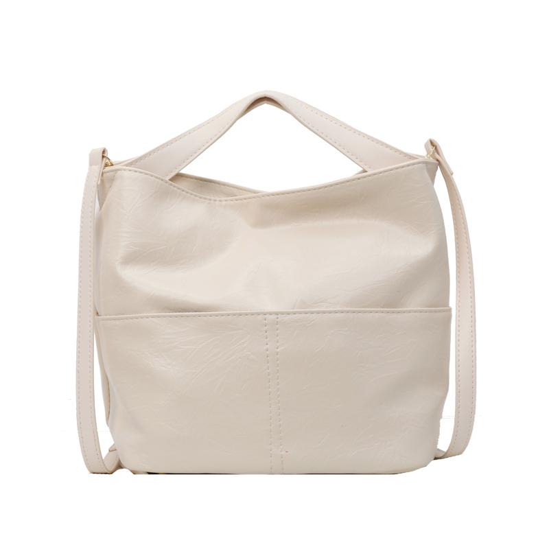 Simple Monochromatic PU Handbags for Women Large Capacity Versatile Fashionable Pendular Shoulder Bags