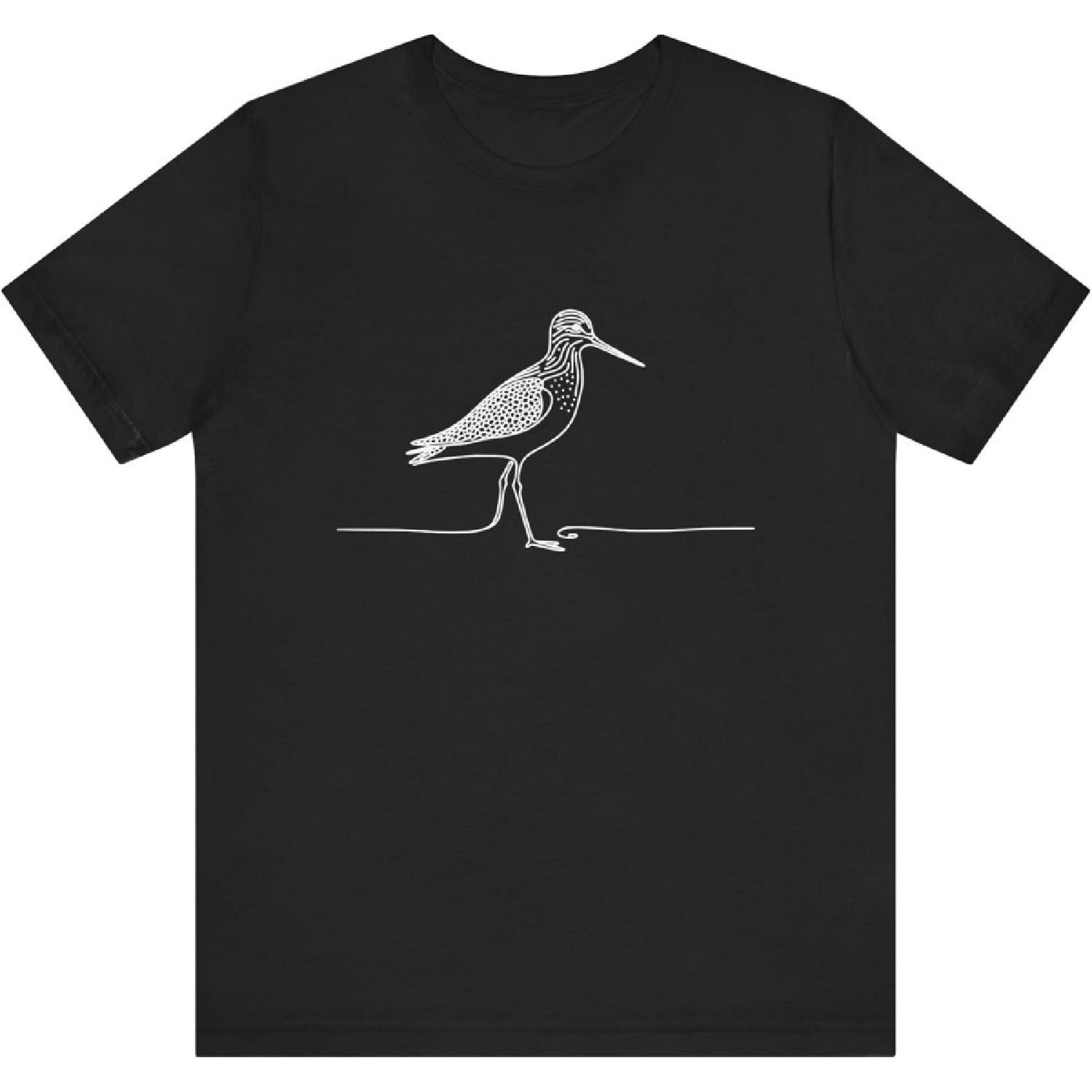 Line Art Bird & Ornithologist Greater Yellowlegs 2094 Unisex T-Shirt S