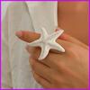 Exaggerated Fashion Statement Ring Flower and Pearls Wedding Finger Ring Handmade Jewelry for Parties