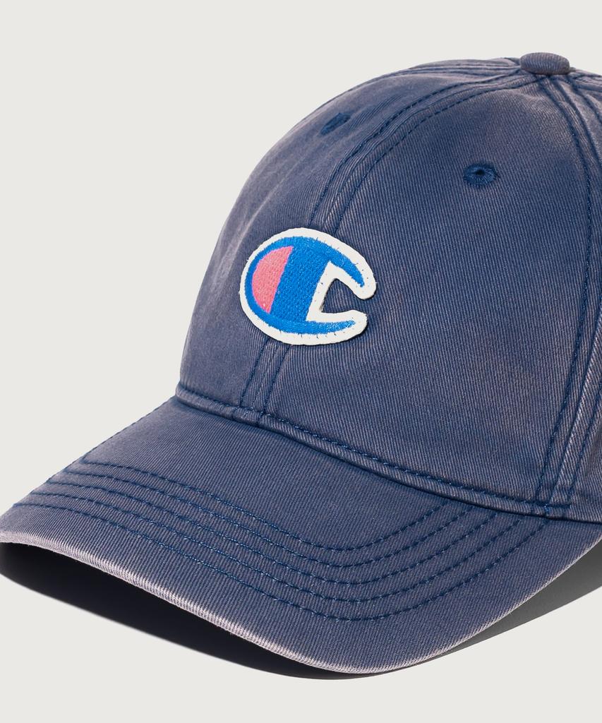 CHAMPION Big C Logo Washed Ball Cap Navy