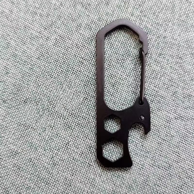 Stainless Steel Mountaineering Carabiner Bottle Opener Outdoor EDC Multi-Functional Tool Key Hook Hex Wrench 4