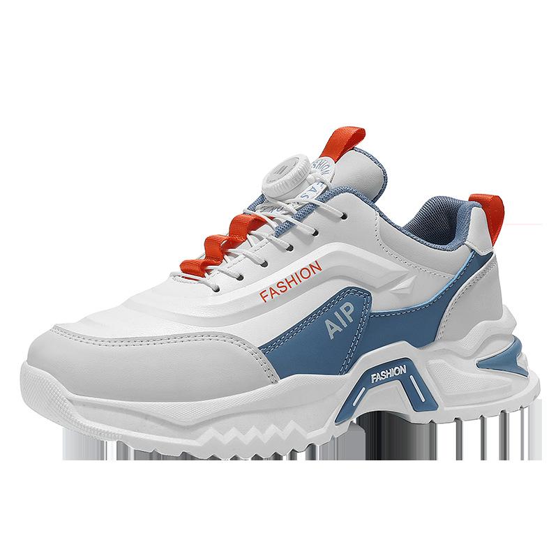 Fashion Student Fashion Mens Rotating-buckle Sports Running Shoes Four Season Men Casual Sneakers Outdoor Non Slip Tennis Training Shoes