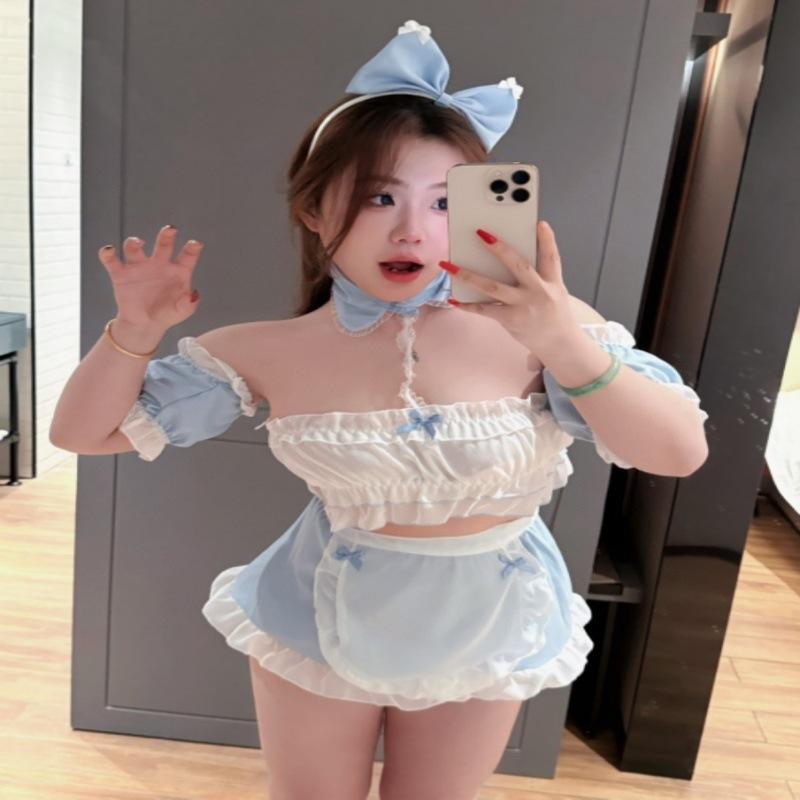 Sexy Lingerie Maid Japanese Sexy Sweet Cute Soft Girl Theme Apron Uniform Midnight Charm Suit