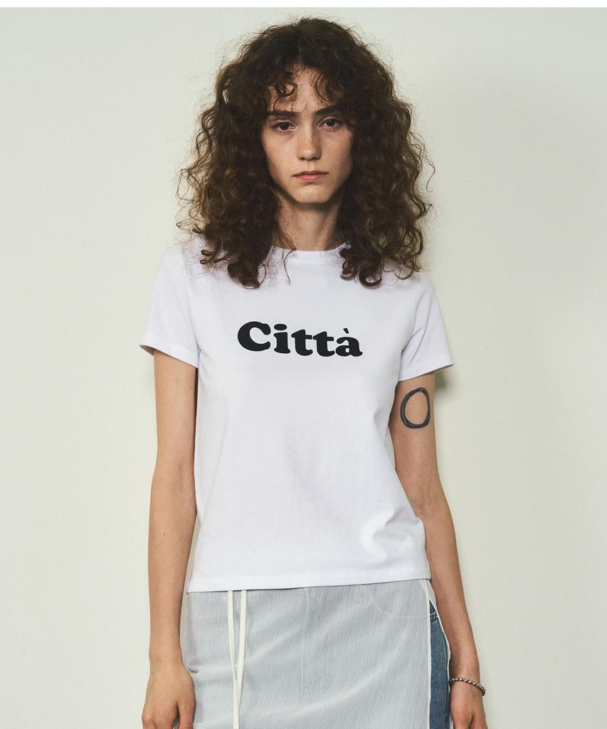 CITTA Signature Logo Short Sleeve T-Shirt_Ctt332 (White)