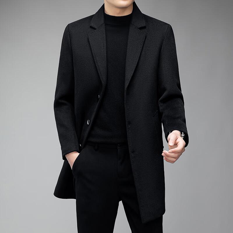 Firstview Men's Urban Casual Notched Lapel Wool Blend Overcoat