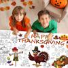 Bonropin Thanksgiving Party Giant Coloring Poster - 31.5X 72 Inches,1 Pack Thanksgiving Fall Coloring Tablecloth for Kids, Paper Holiday Themed
