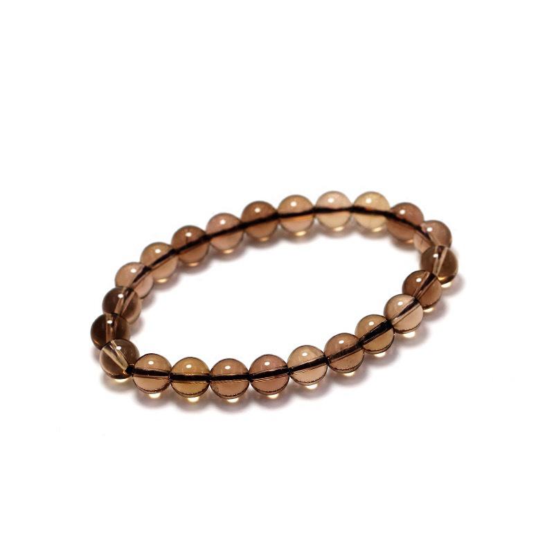 Smoky Quartz Amethyst Bracelet for Men & Women - Buddhist Bead Gift for Couples & Elders