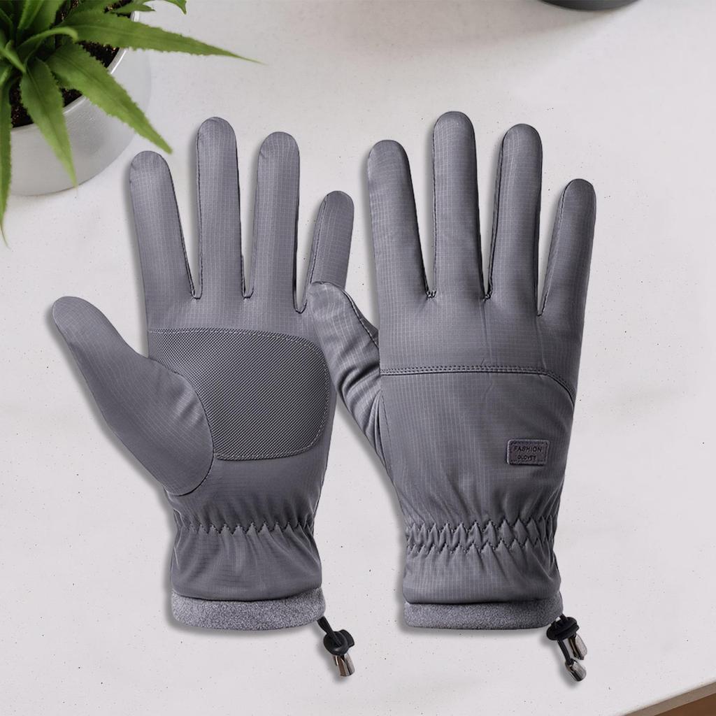 Motorcycle Gloves for Men Winter Warm Fleece Waterproof Thick Motorcycle Non-slip Outdoor Skiing Soft Riding Windproof Gloves