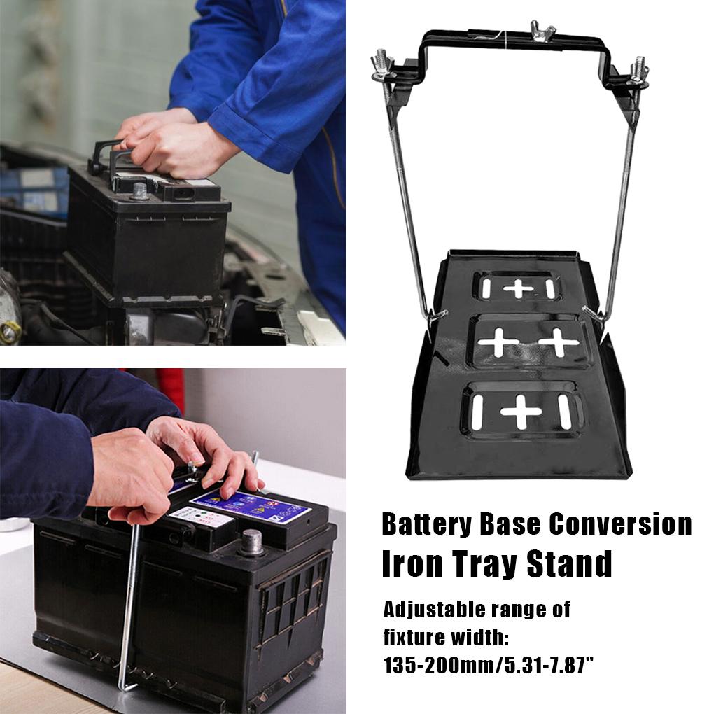 ABS Metal Auto Battery Tray With Groove Long Service Life Adjustable Battery Tray Portable Good Bearing Capacity