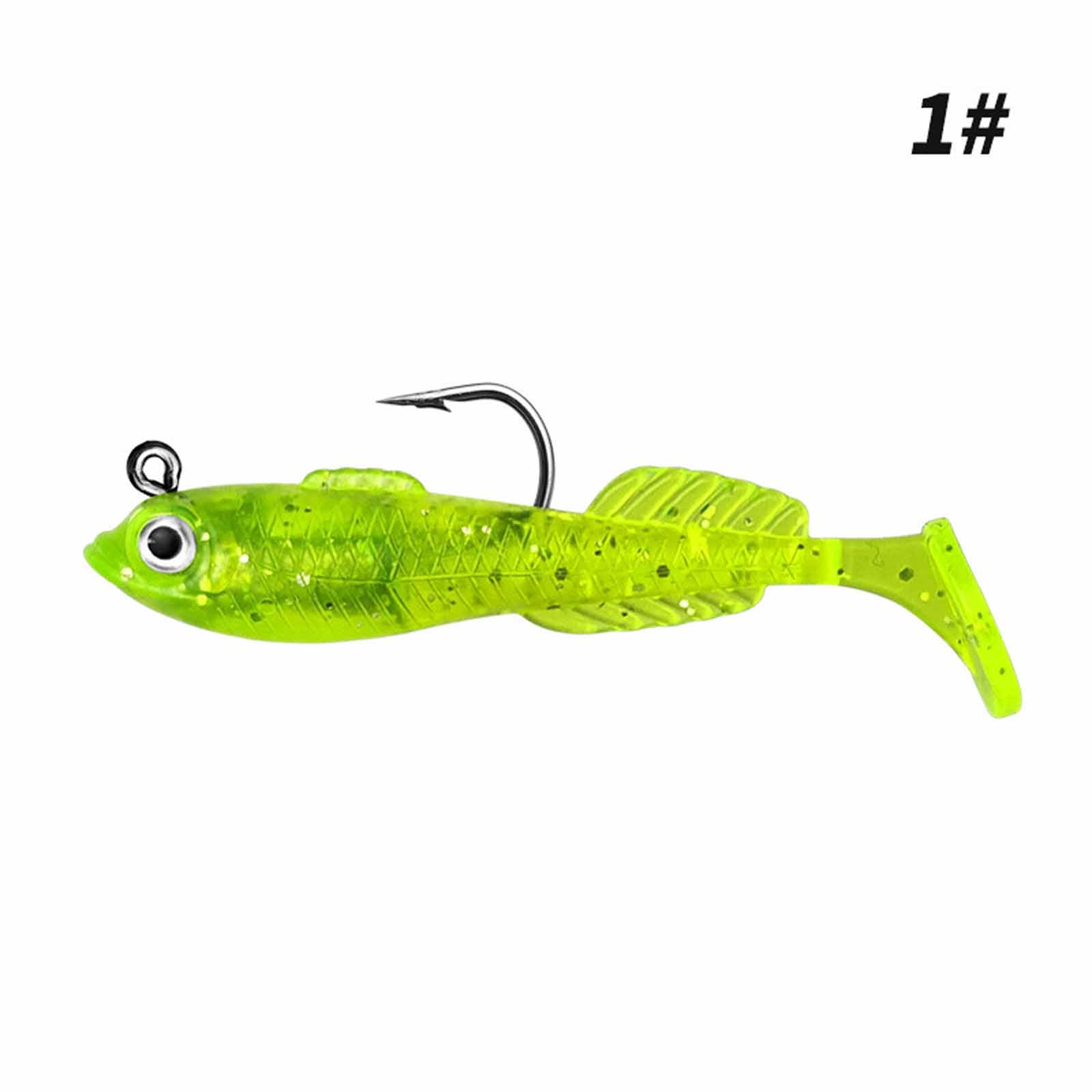 

PVC Fish , Salamander T-Tail Hard , Sinking Single Hook Soft for Bass & Predators One Size