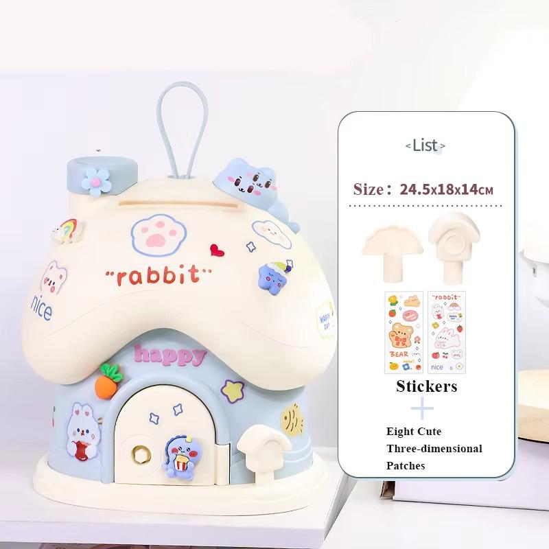 Mushroom House Savings Bank High Beauty Small House Creative Access Unbreakable Large Capacity Piggy Bank Diy Desktop Decoration