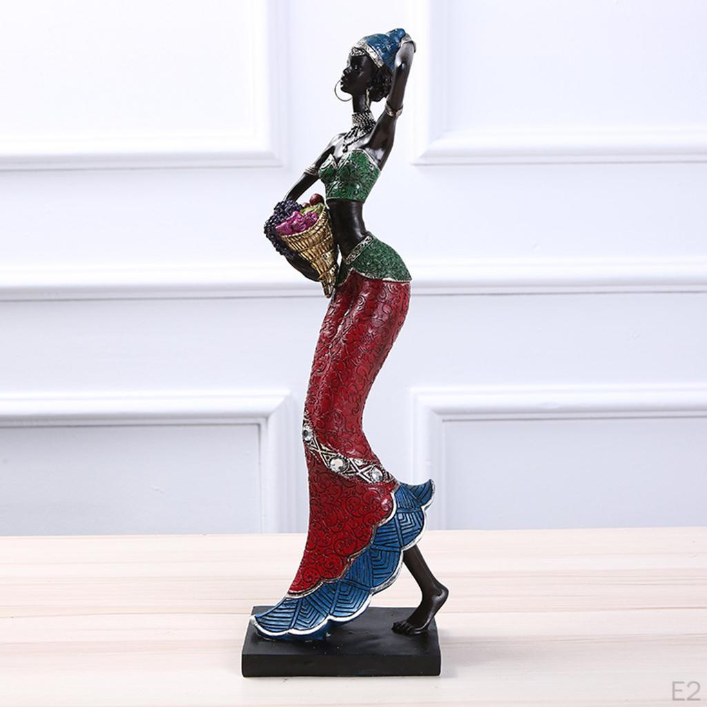 Afrikansk damstaty Harts Skulptur Modern Abstrakt Konst Handgjorda Statyer Samlarobjekt