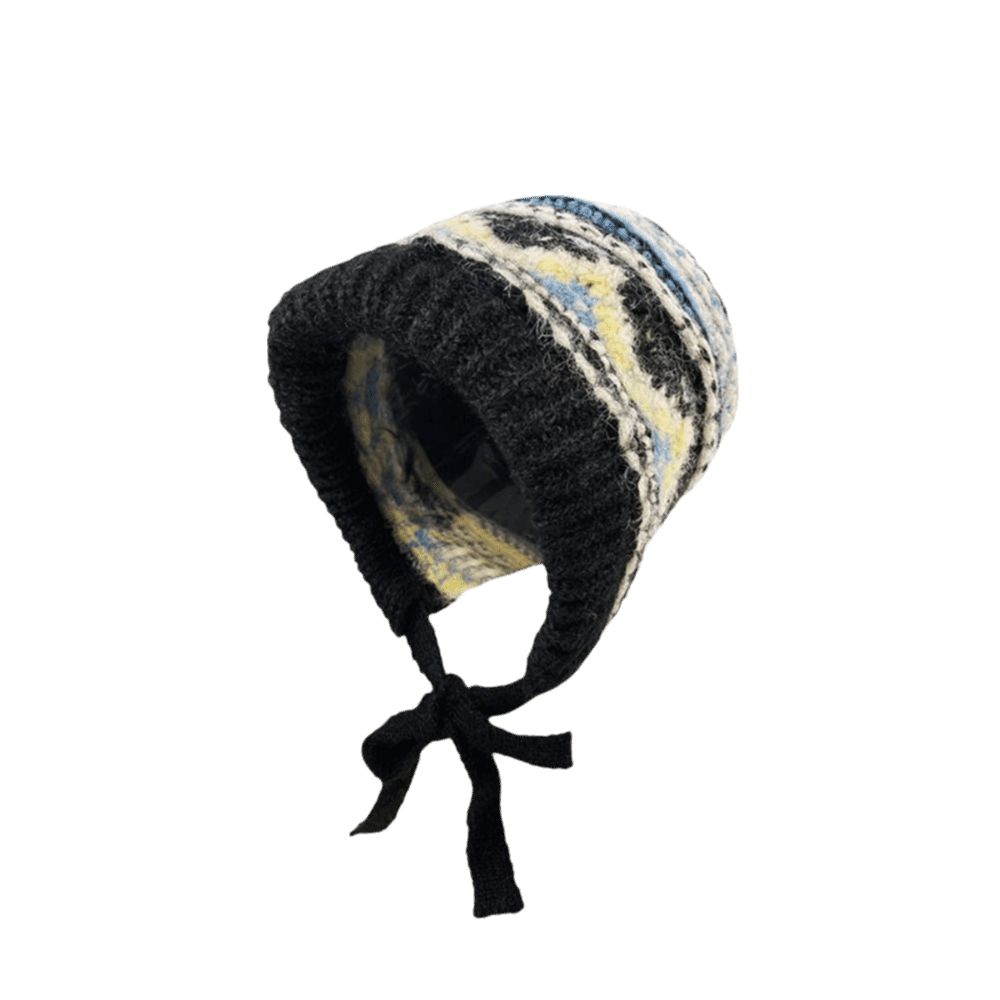 Thicken Knitted Plush Hat Ethnic Style Pullover Beanie Hat Skiing Warm Hat  Outdoor