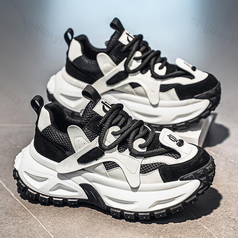 Fashion Men's Mesh Breathable Low Top Thick Soled Casual Shoes 2025 Autumn Fashion Trend Versatile Comfortable Non Slip Chunky sneakers