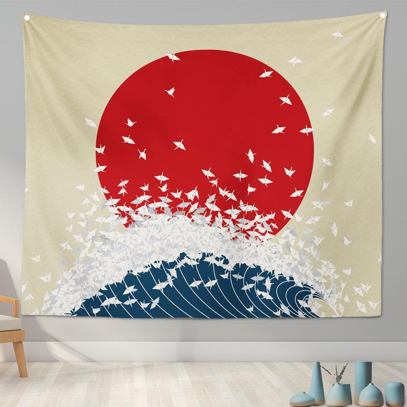 Home Decoration Japanese Ukiyo-e Tapestry Kanagawa Surf Hanging Cloth Wine Shop Japanese Tapestry Hanging Painting