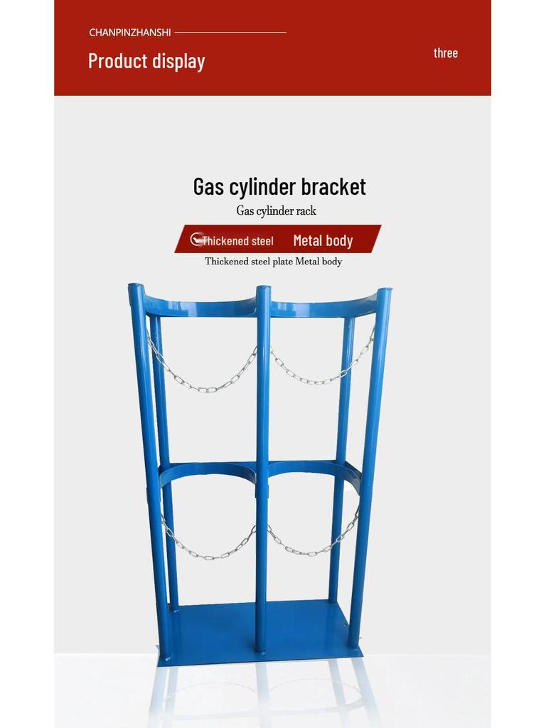Dual Cylinder Anti-Tip Rack for Lab Oxygen and Acetylene Tanks