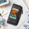 Summer Paradise Leather Wallet Large Capacity Multi Card Slot Casual Portable Purse for Daily Use