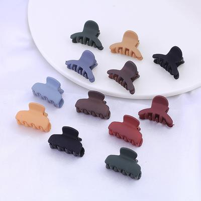 Simple Dumb Color Grab Clip Girl Mini Shark Clip Acrylic Hairpin Women'S Hair Accessories Broken Hair Clip