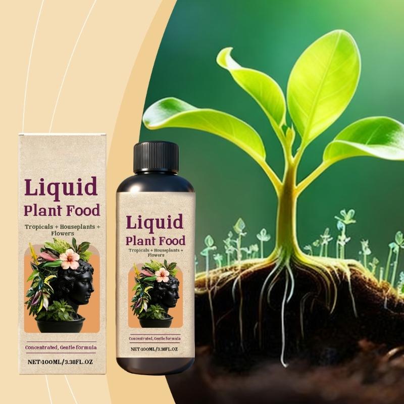 Prémiové 100ml organické tekuté hnojivo pro pokojové rostliny Zlepšuje vstřebávání živin a rozvoj kořenů Snadné použití