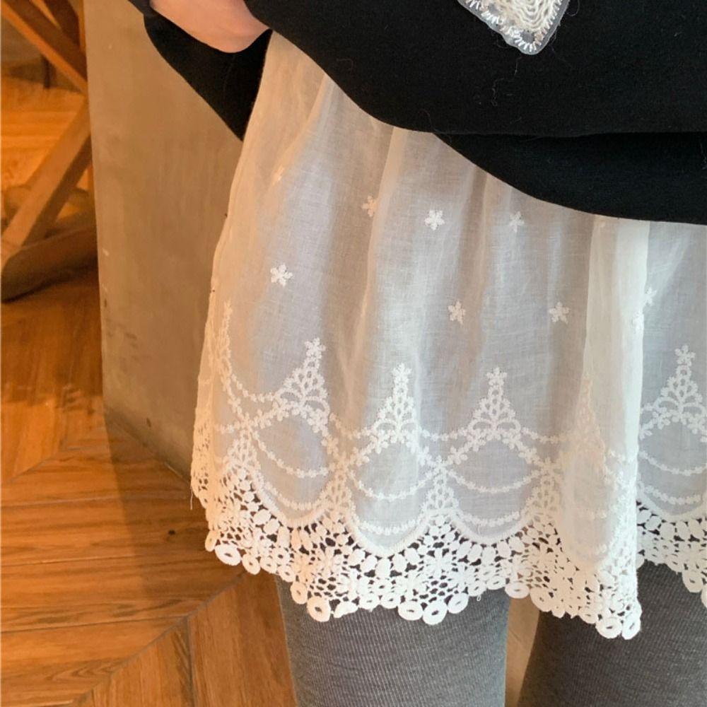 Anti-Glare Spitzen-Unterrock mit Stickerei Blume Spitze Futter Petticoat Mädchen