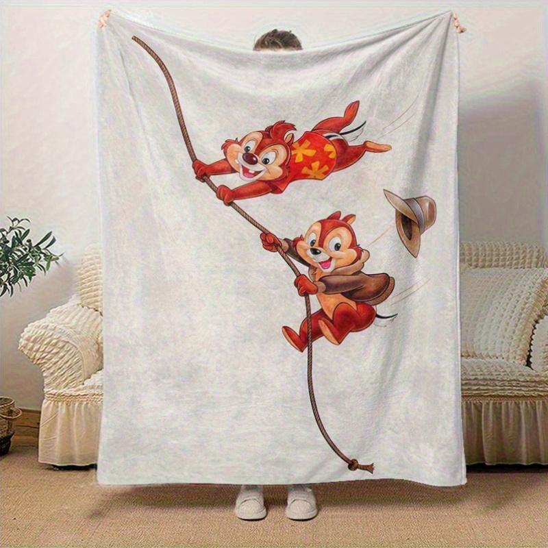 1pc, Disney Chip & Dale Adventure Blanket Perfect for Home Decor, Couch Cover, Outdoor Use, Gifts, Flannel Throw Ideal for Bedroom, Living