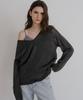 Nounbeleo Paper V-Neck Knit [Knss10Kn04]_Charcoal