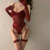Sexy Goth Ladies Lingerie Tight Fitting Lace Bodysuit Women's Underwear Sets Sexy Bra Set with Gloves Wedding Classical Mittens