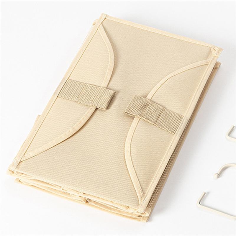 M-Modern-Eco-Friendly Dust-Proof Hanging Tote Bag Organizer-Transparent For Closet Storage Solution Khaki 2 Layers