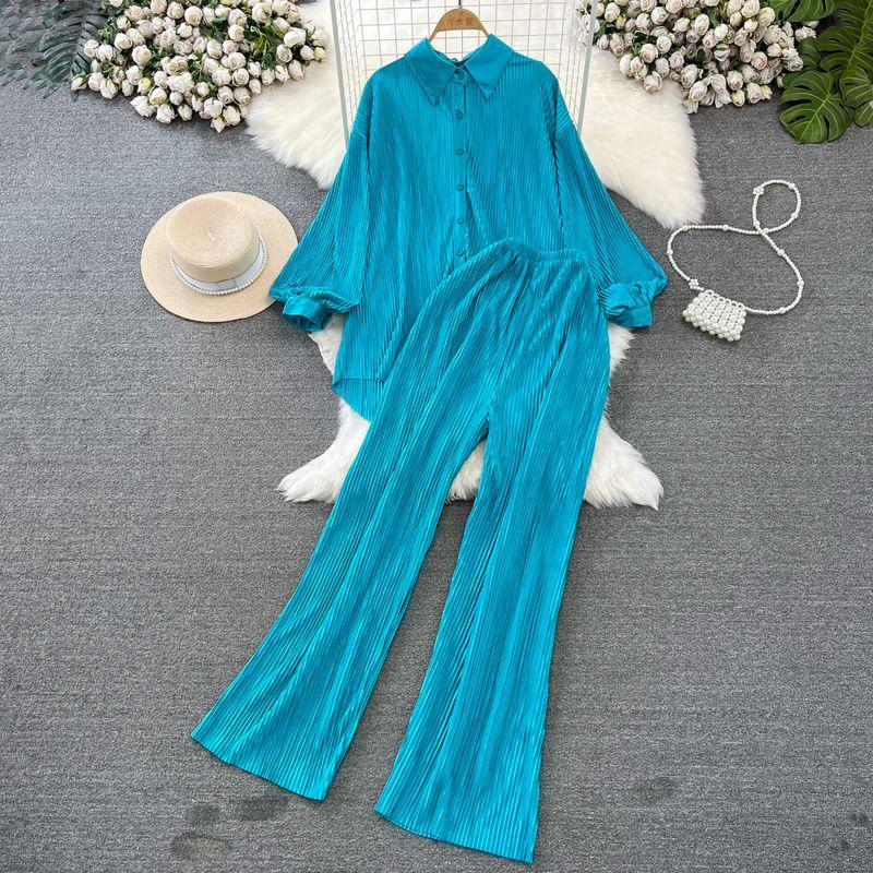 Sanzhai Ruched Socialite Lantern Single-Breasted Fashion Suit