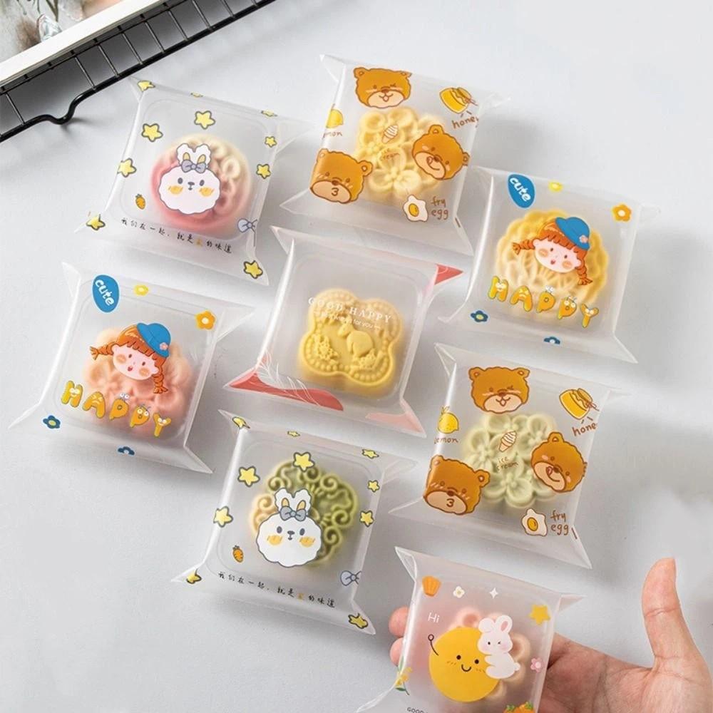 100Pcs/Pack Transparent Mid-Autumn Festival Biscuit Bag Mooncake Packaging Bag DIY Baking