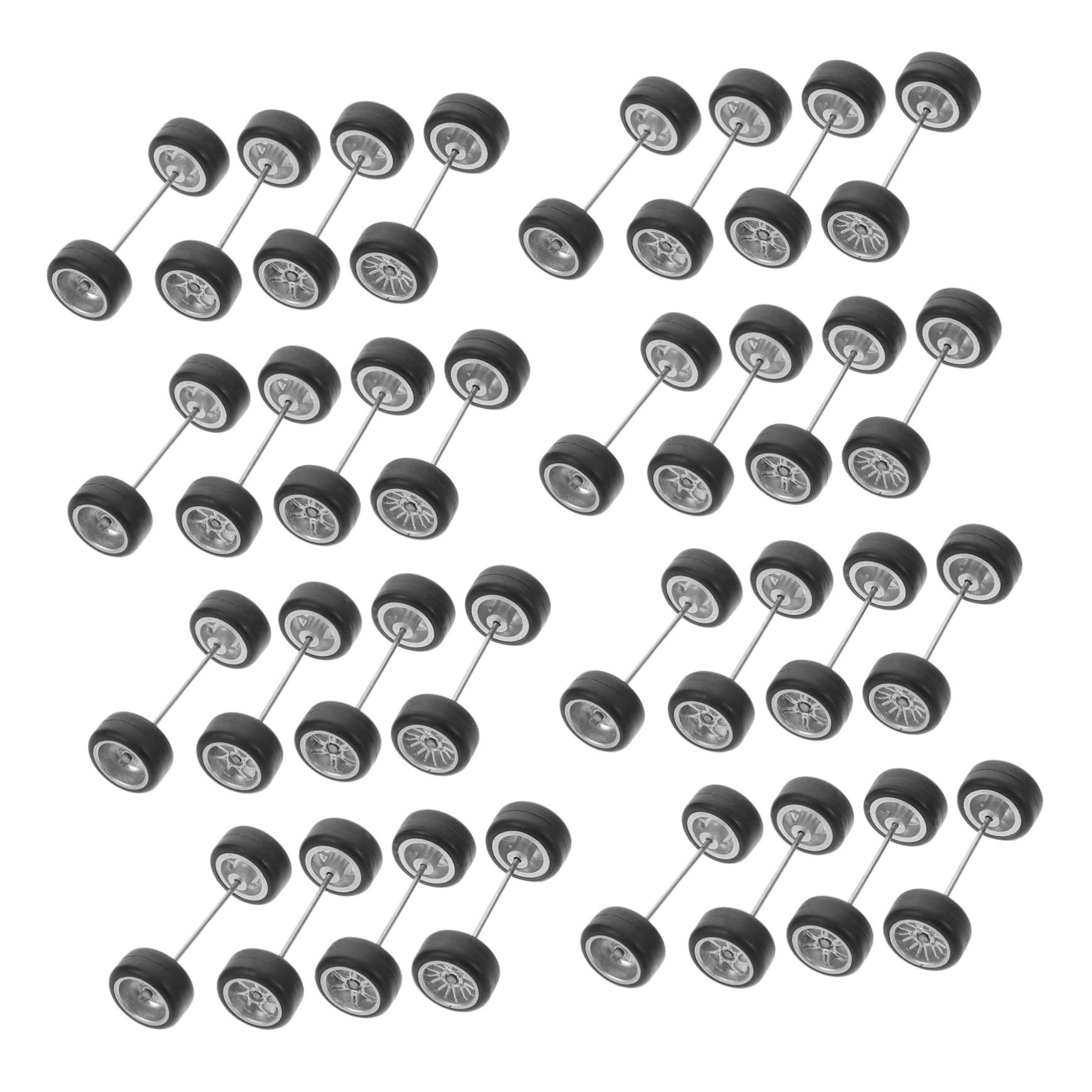 

FUNOMOCYA 16-Pair Diecast Car Wheels with Rubber, Realistic Design, Assembly Required