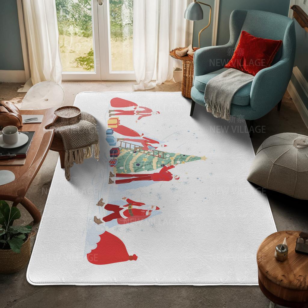 House Entrance Carpet Home Door Mat Living Room Bath Foot Bathroom Non-slip Water Absorption Rugs Bath Merry Christmas Winter