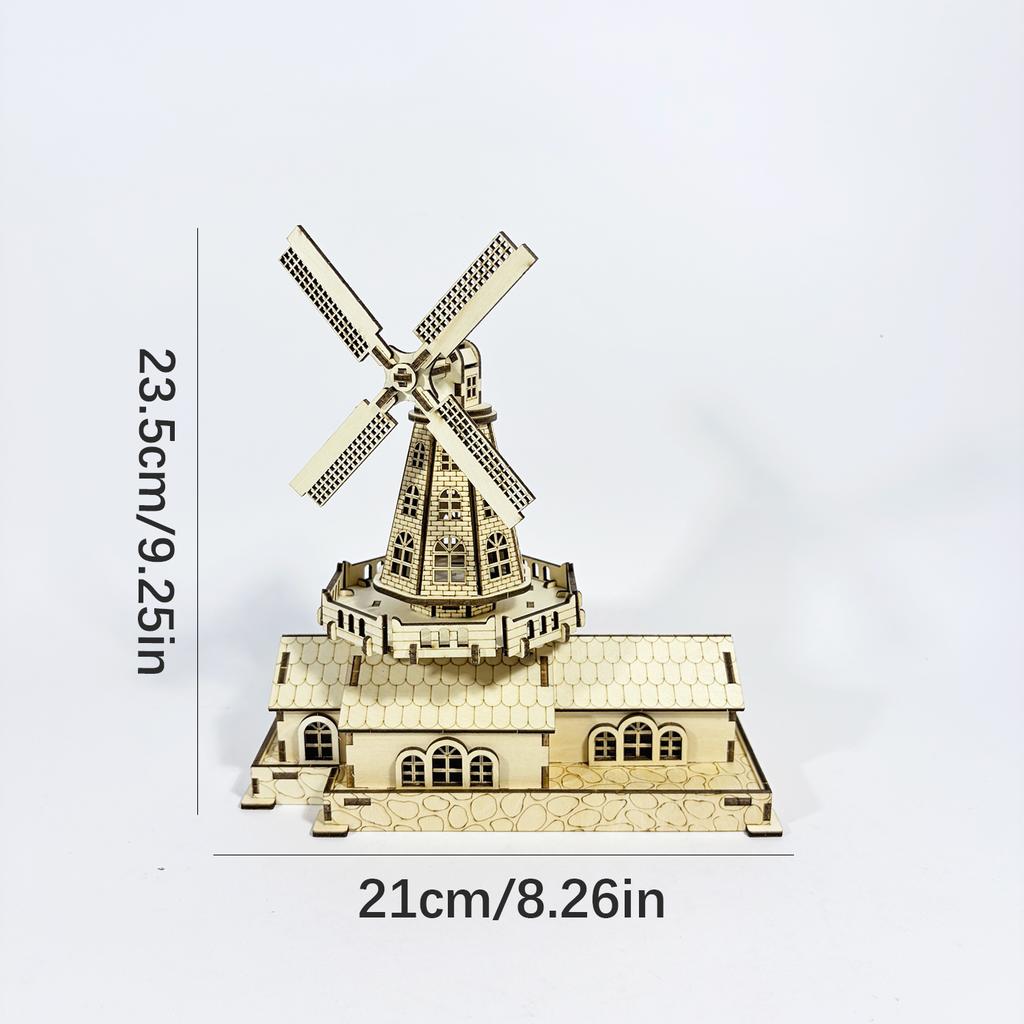 3D Wooden DIY Handmade Windmill Model Kit Christmas, Halloween, Thanksgiving Gifts The perfect present for family and friends Ca