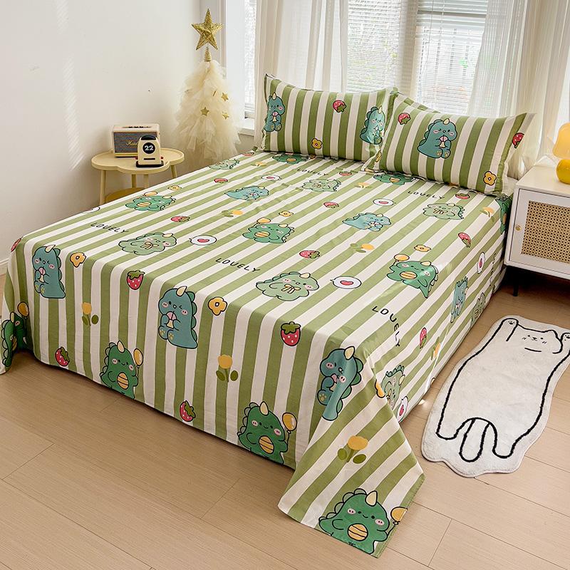 100% Cotton Flat Sheet Pillowcase Floral Style Bed Sheet Set Skin-friendly Bed Linen Adults Kids Flat Bedsheets roupa de cama