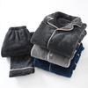 New Autumn and Winter Men's Pajamas, Long-sleeved Trousers, Thickened Warm Suit, Home Service Flannel Plus Size Two-piece Suit