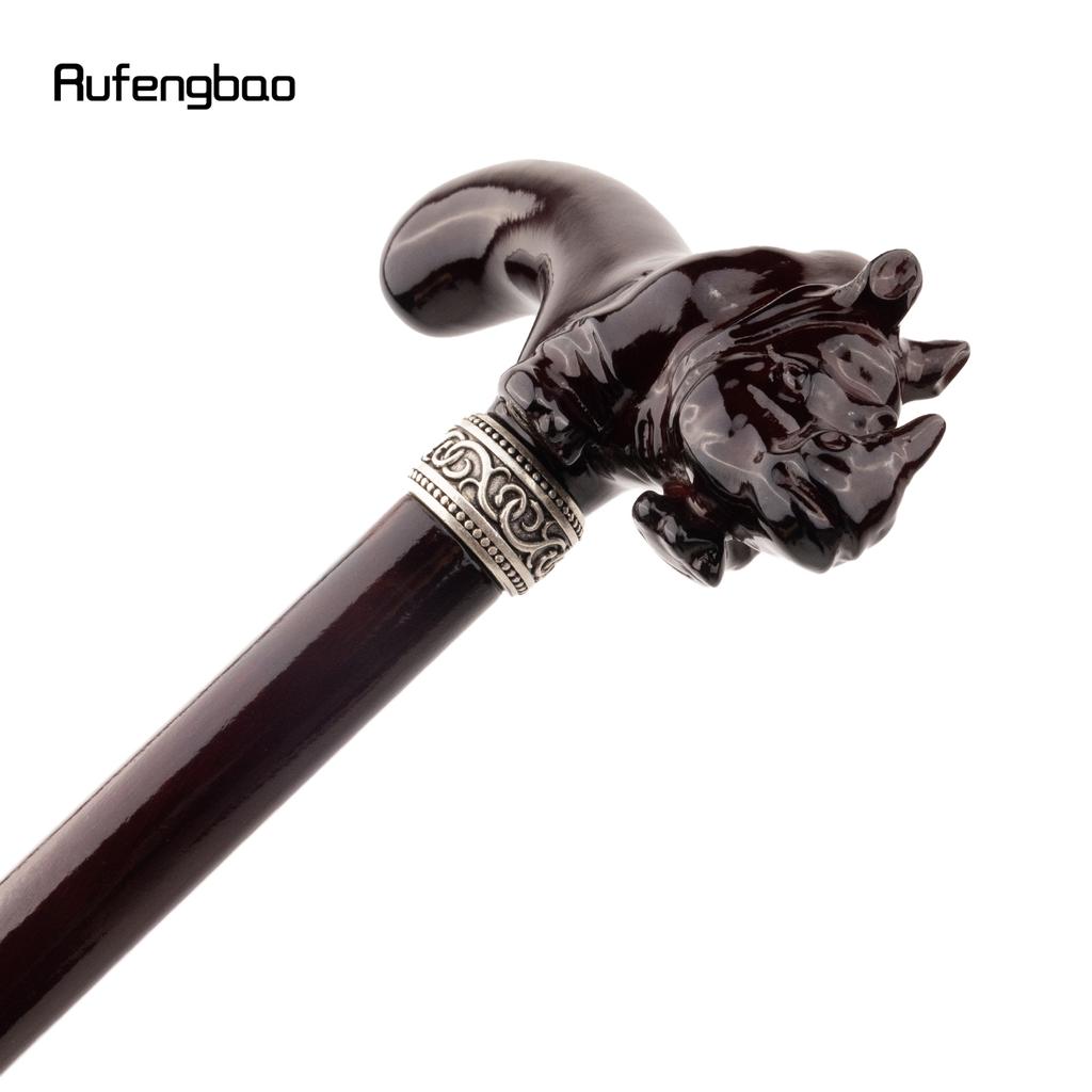 Brown Rhino Cute Rhinoceros Wooden Fashion Walking Stick Decorative Cospaly Cane Halloween Crutch Wand Crosier 92cm