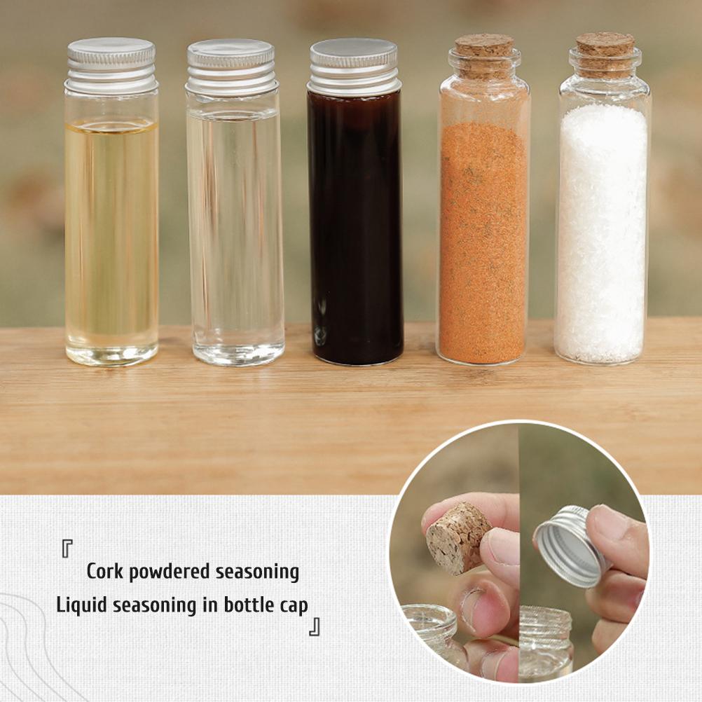 9 ks Přenosná sada dávkovačů koření s otočnými víčky, úložná taška, solničky a pepřenky pro