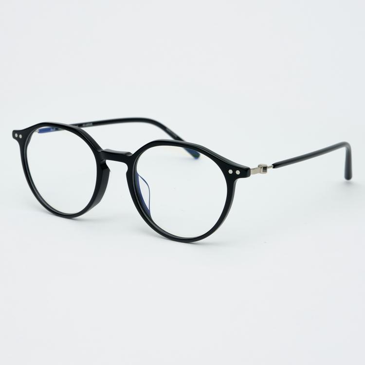 Alloaiweeo Al7402 0909G Hd Acetate Ultra-Lightweight High-Density Acetate Black Eyeglass Frame_Blue Light Lens Selection