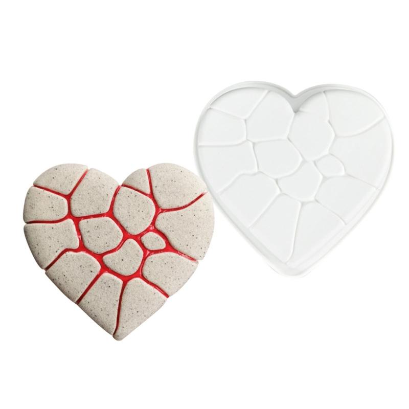 

Crack Heart Silicone Molds Baking Tool Mousses Cake Decorating Molds for Making Chocolate, Candy, Candle, Soap 1