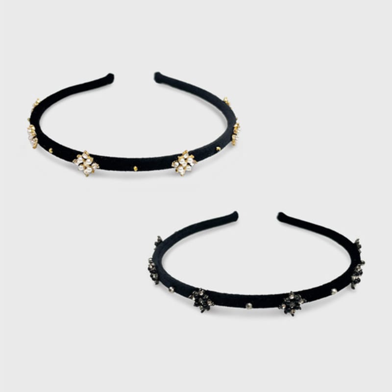 Jean Paul Clarisse Diamond Shape Crystal Velvet Hairband JC035HB