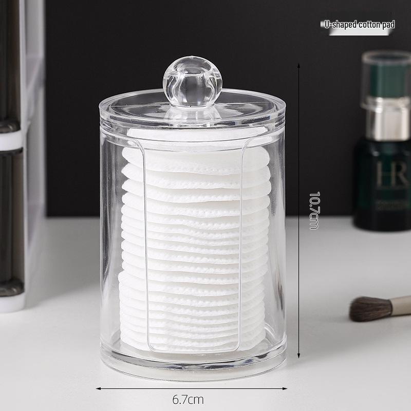 Dual-Layer Acrylic Cotton Swab & Makeup Remover Storage Box