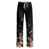 Damen Pyjamahose Nachtwäsche Lässige Hose mit Kordelzug und elastischer Taille Bequeme gerade lockere Yogahose