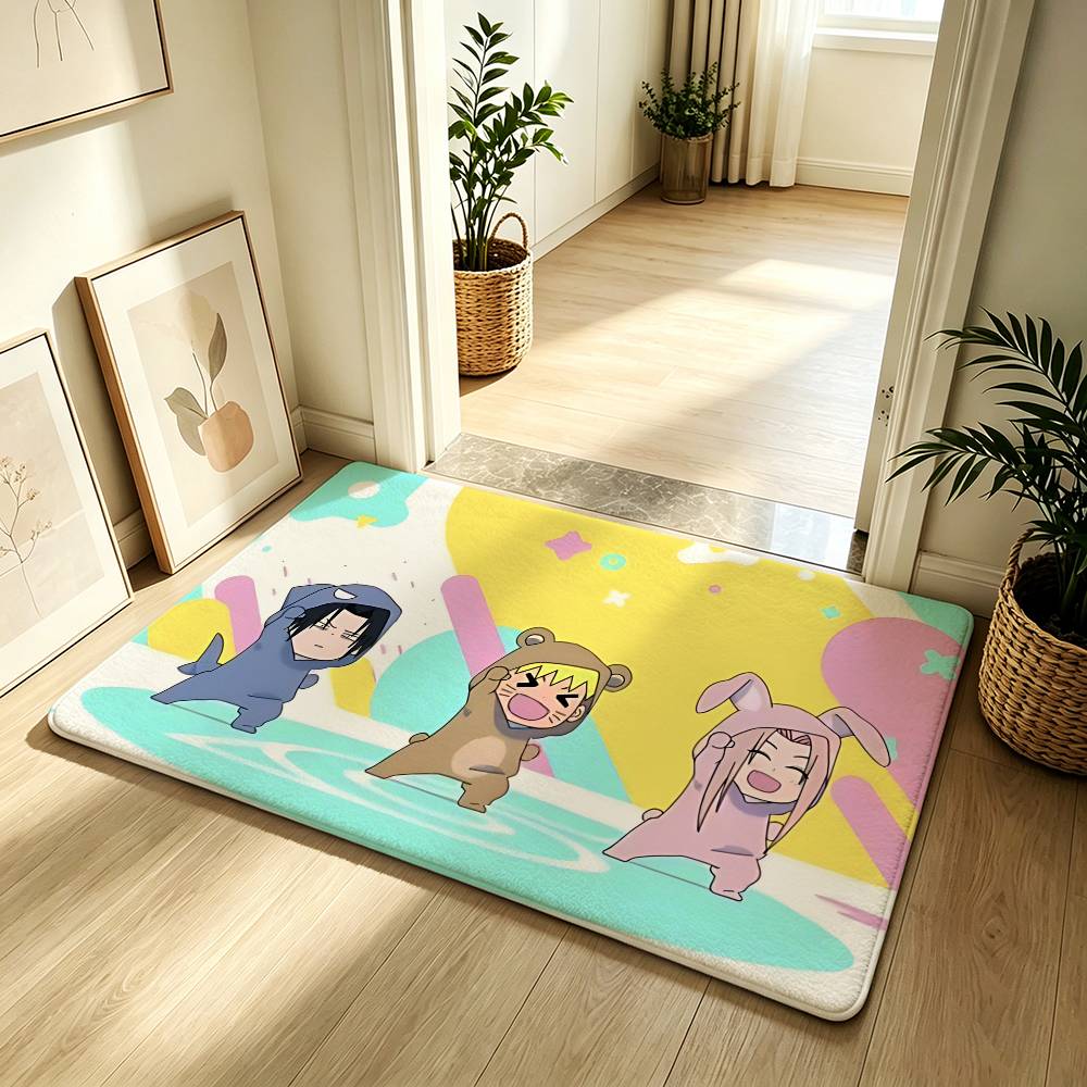 Anime N-narutoS Classic Carpet Bathroom Anti-slip Mat Door Mat Home Decoration Mat Entrance Door Mat Scratch-resistant Door Mat