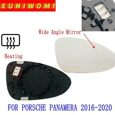 Auto Side Door Wide Angle Heated Car Mirror Glass For PORSCHE PANAMERA 2016 2017 2018