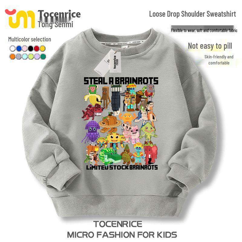 Roblox Shanhaijing Boys' & Girls' Round Neck Plus Velvet Hoodie