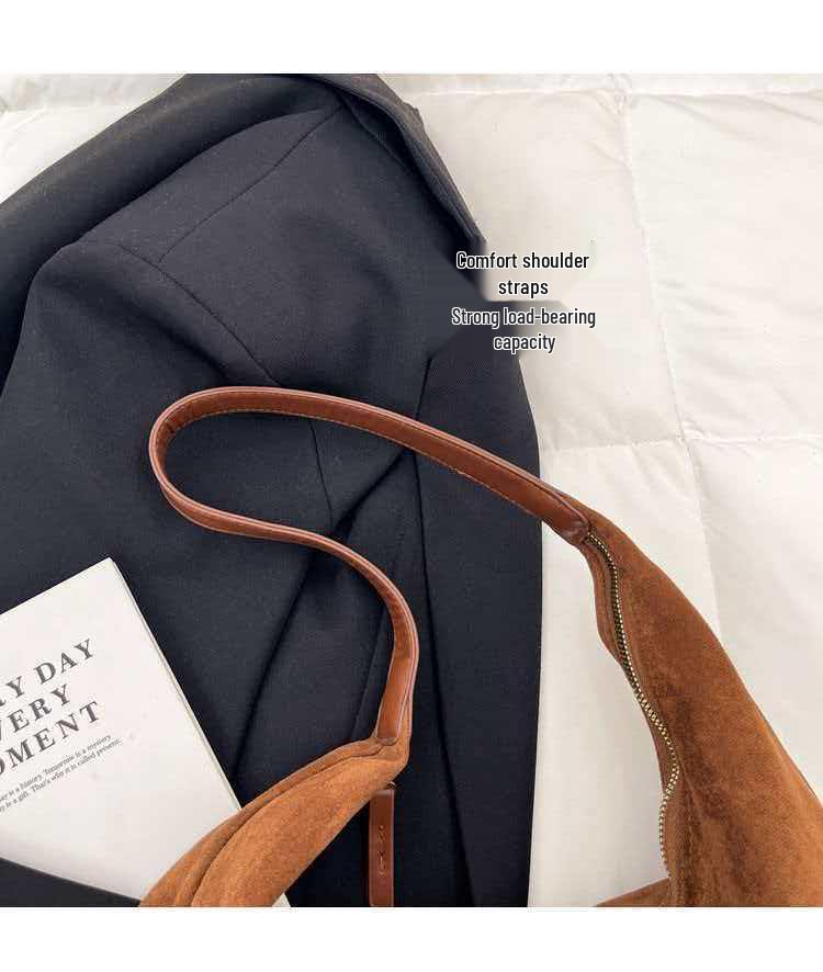 2025 Amerikanische Retro Wildleder Tragetasche: Damen High-End, vielseitige Herbst/Winter Pendler- & Umhängetasche