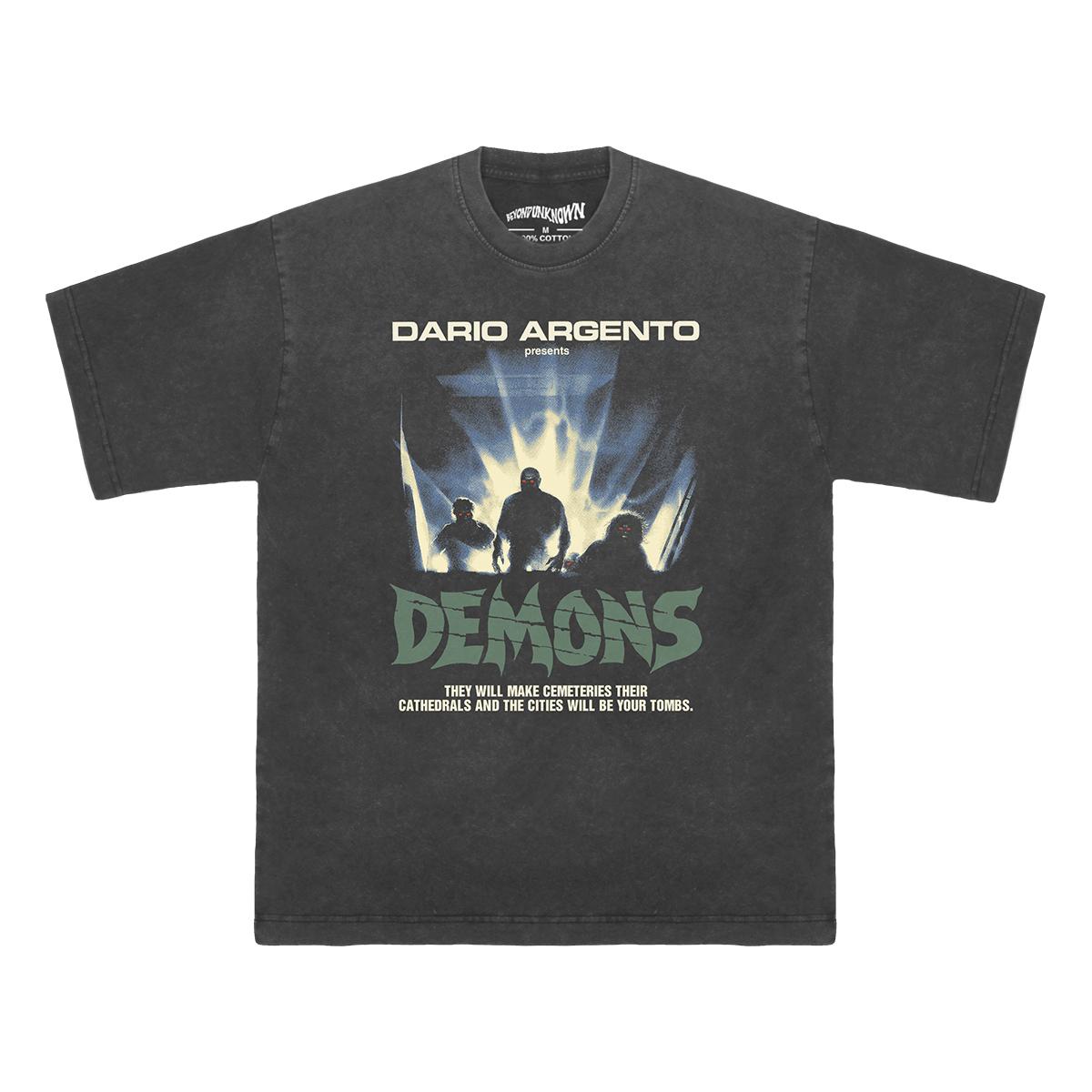 Demons TShirt Horror Movie Cult Dario Argento Lucio Fulci Zombi Cemetery Man Dawn of the Dead Washed Long Sleeves Cotton Shirt S